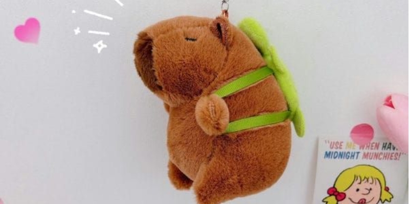 Gấu Bông Mini/Móc Khóa Capybara Đeo Túi Rùa