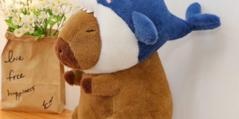Móc Khóa Gấu Bông Mini/Móc Khóa Capybara Cosplay Cá Mập